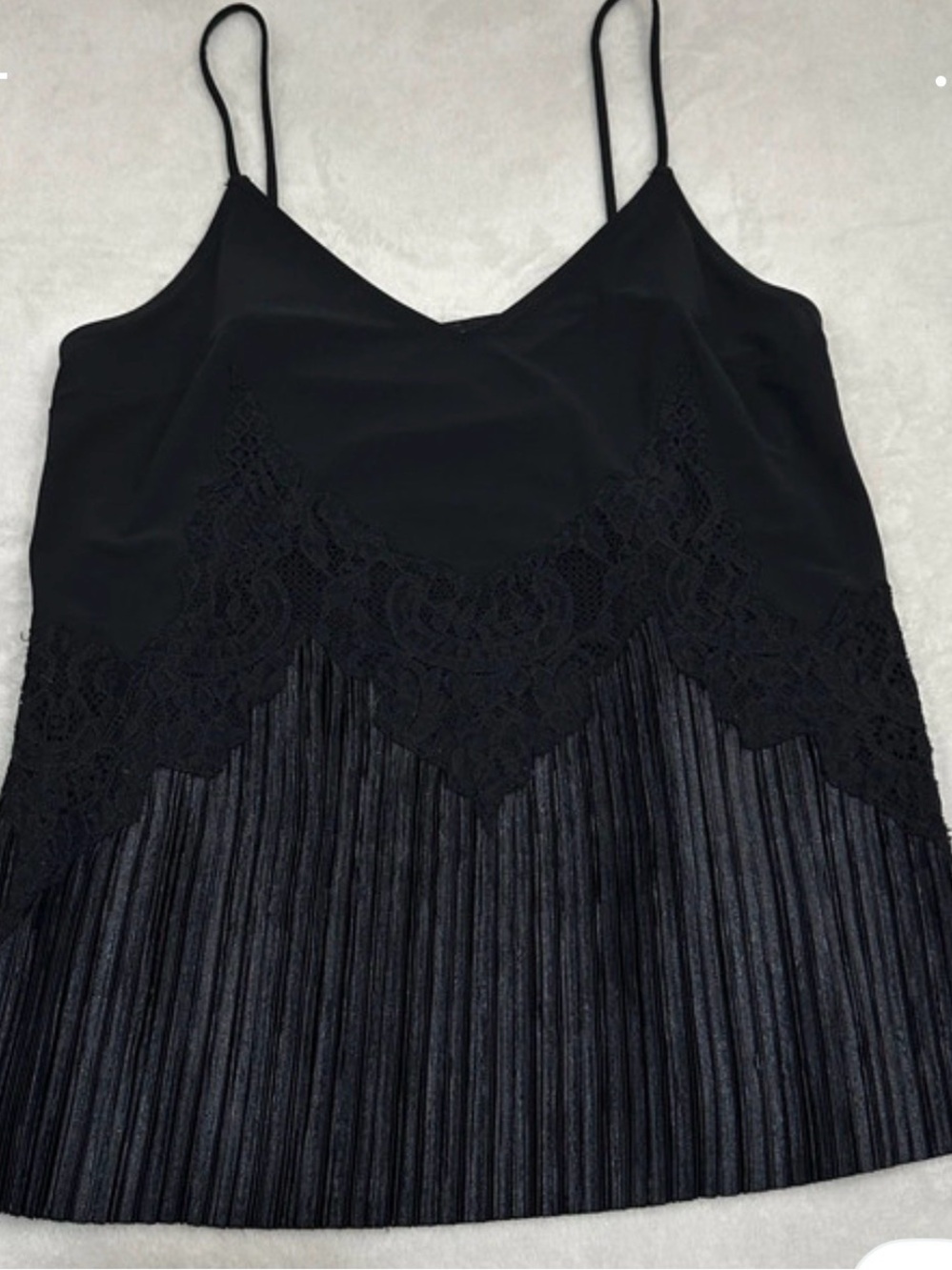 Express Black Strapless-Look top Lace Pleated
